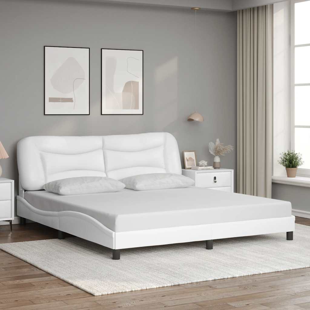 sengeramme uden madras Hvar 180x200 cm kunstlæder hvid