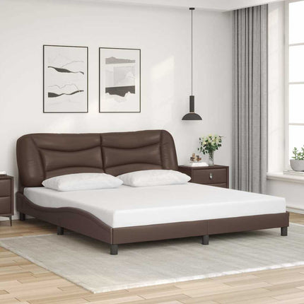 sengeramme uden madras Hvar 180x200 cm kunstlæder brun