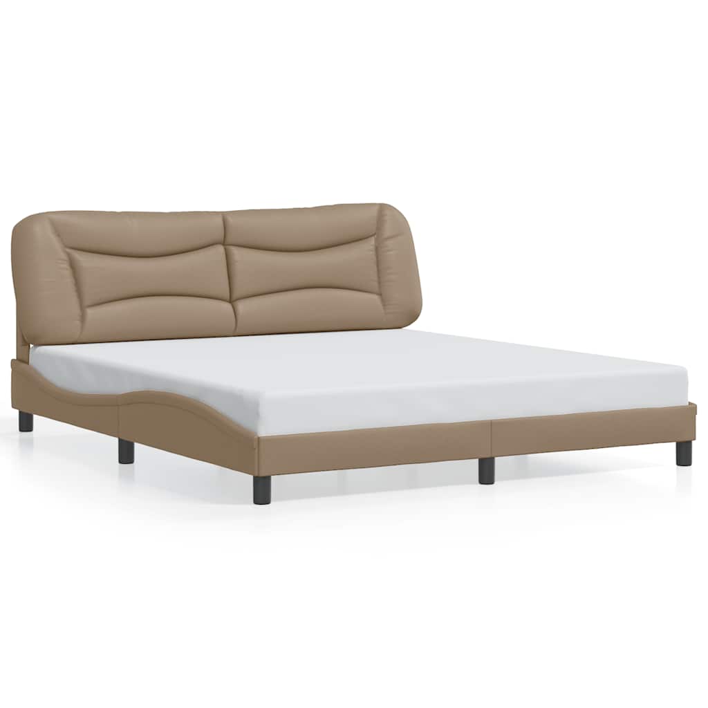 sengeramme uden madras Hvar 180x200 cm kunstlæder cappuccinofarvet