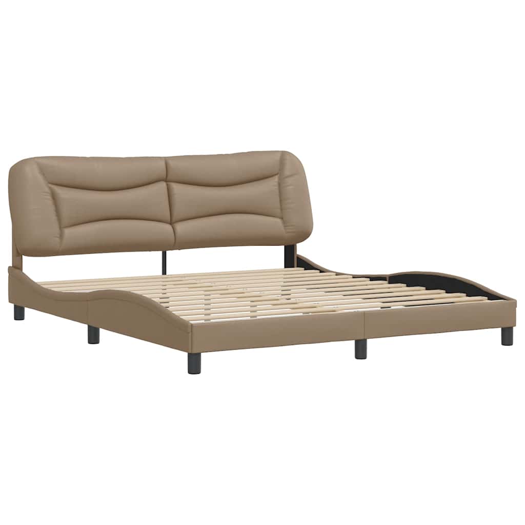 sengeramme uden madras Hvar 180x200 cm kunstlæder cappuccinofarvet