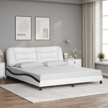 sengeramme uden madras Hvar 180x200 cm kunstlæder hvid og sort