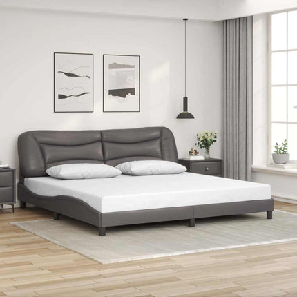 sengeramme uden madras Hvar 200x200 cm kunstlæder grå