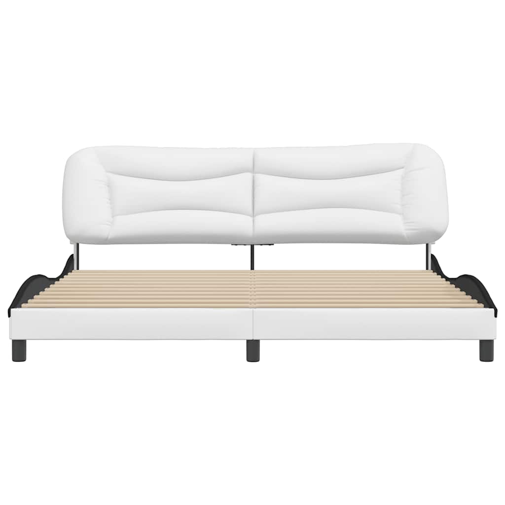 sengeramme uden madras Hvar 200x200 cm kunstlæder hvid og sort
