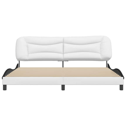 sengeramme uden madras Hvar 200x200 cm kunstlæder hvid og sort