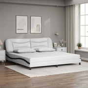 sengeramme uden madras Hvar 200x200 cm kunstlæder hvid og sort