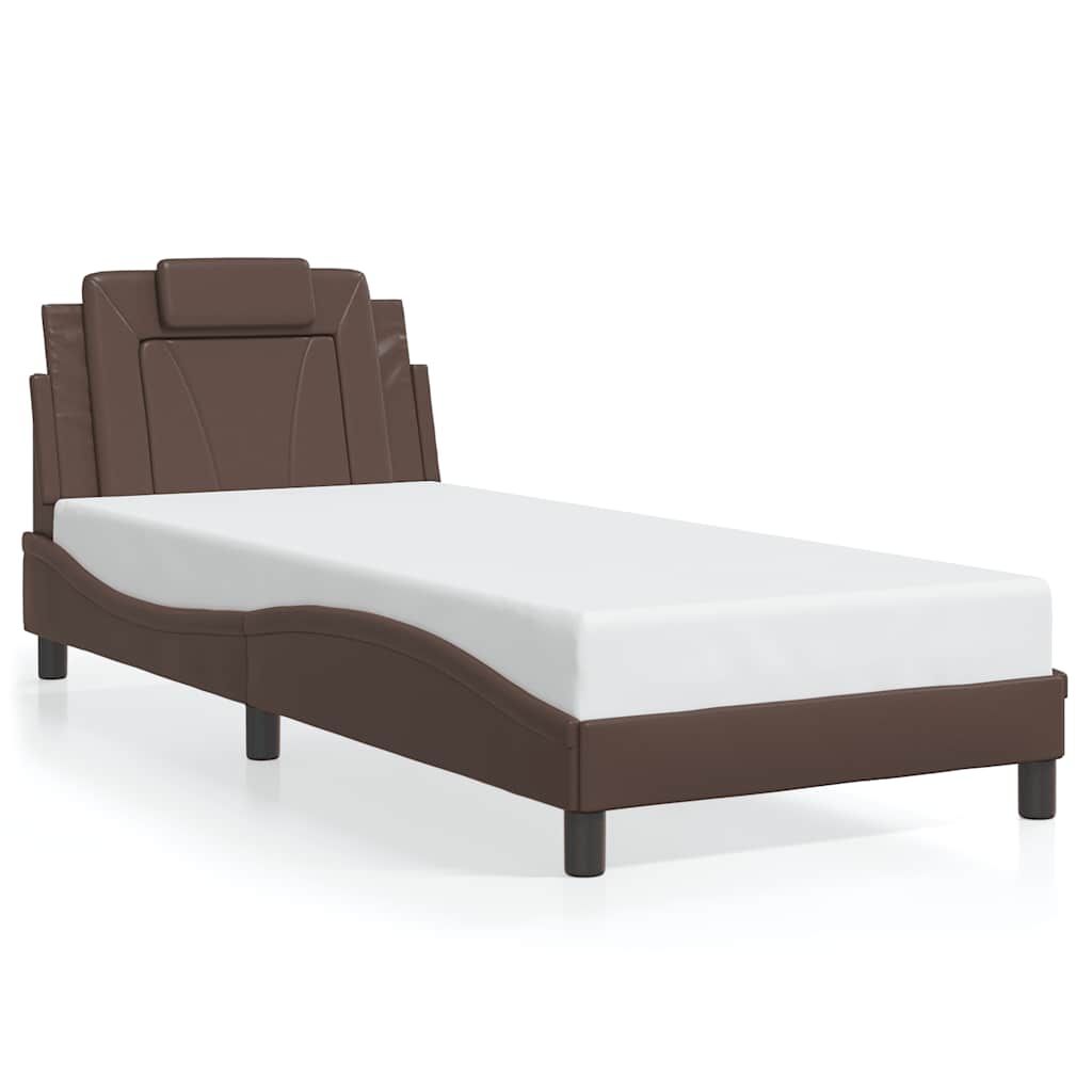 sengeramme uden madras Viana 80x200 cm kunstlæder brun
