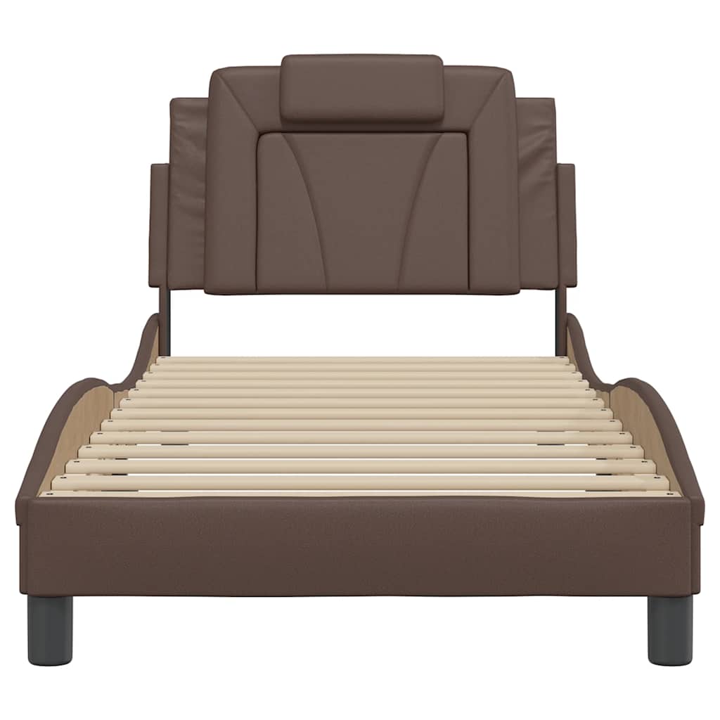 sengeramme uden madras Viana 80x200 cm kunstlæder brun