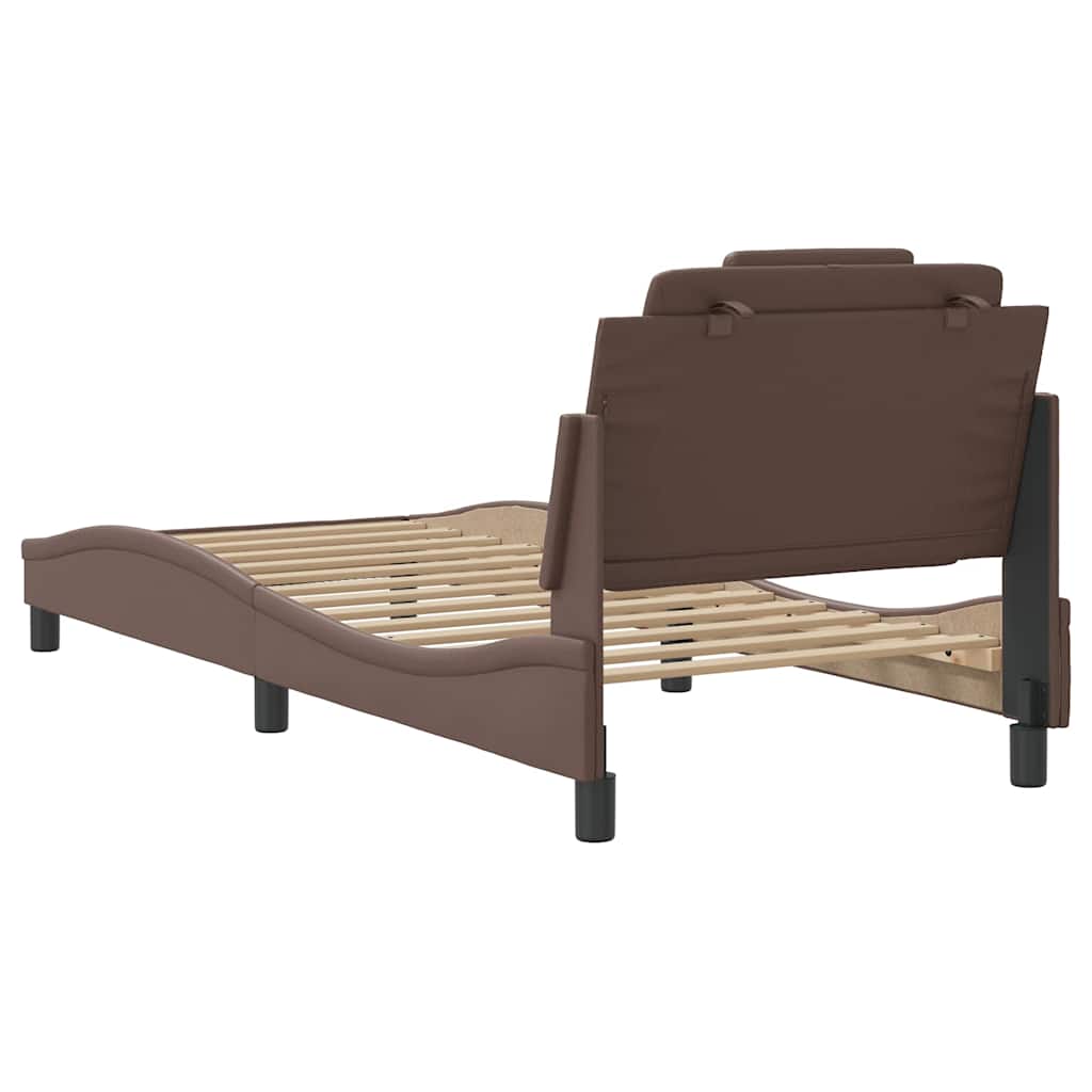 sengeramme uden madras Viana 80x200 cm kunstlæder brun
