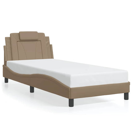 sengeramme uden madras Viana 80x200 cm kunstlæder cappuccinofarvet