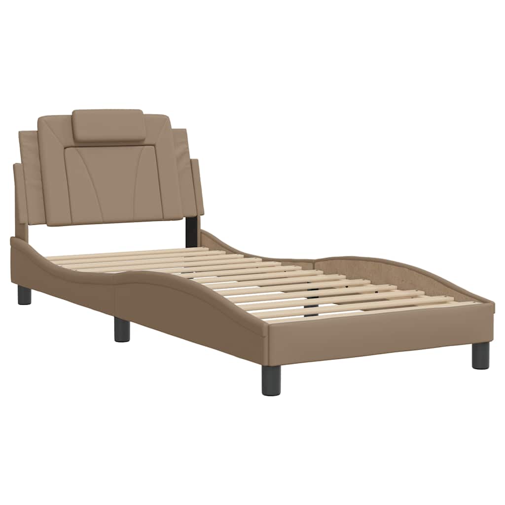 sengeramme uden madras Viana 80x200 cm kunstlæder cappuccinofarvet