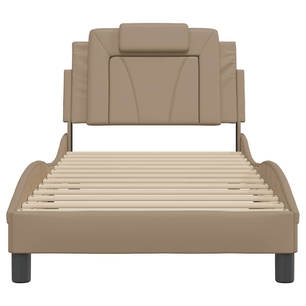 sengeramme uden madras Viana 80x200 cm kunstlæder cappuccinofarvet