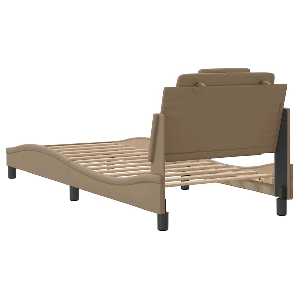 sengeramme uden madras Viana 80x200 cm kunstlæder cappuccinofarvet