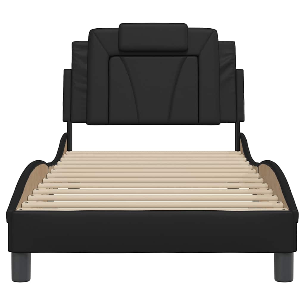 sengeramme uden madras Viana 90x190 cm kunstlæder sort
