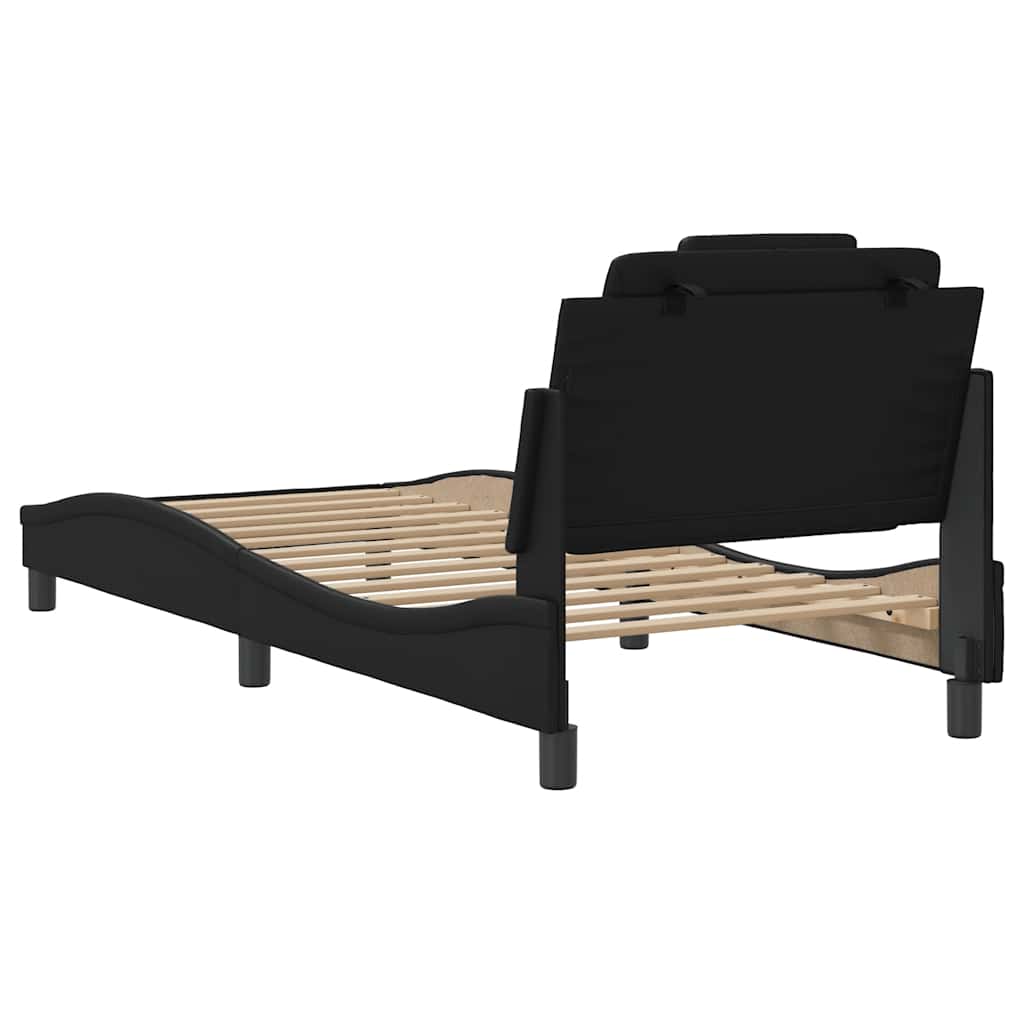 sengeramme uden madras Viana 90x190 cm kunstlæder sort