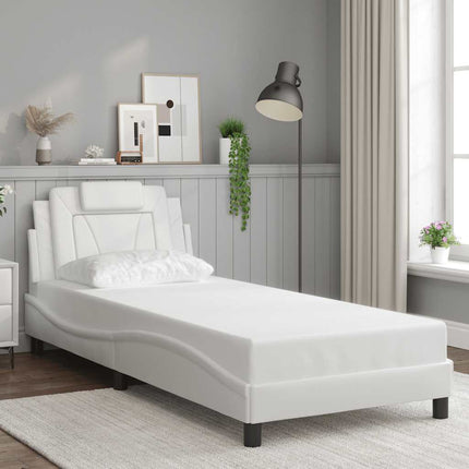 sengeramme uden madras Viana 90x190 cm kunstlæder hvid