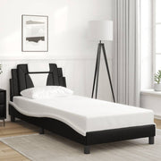 sengeramme uden madras Viana 90x190 cm kunstlæder sort og hvid