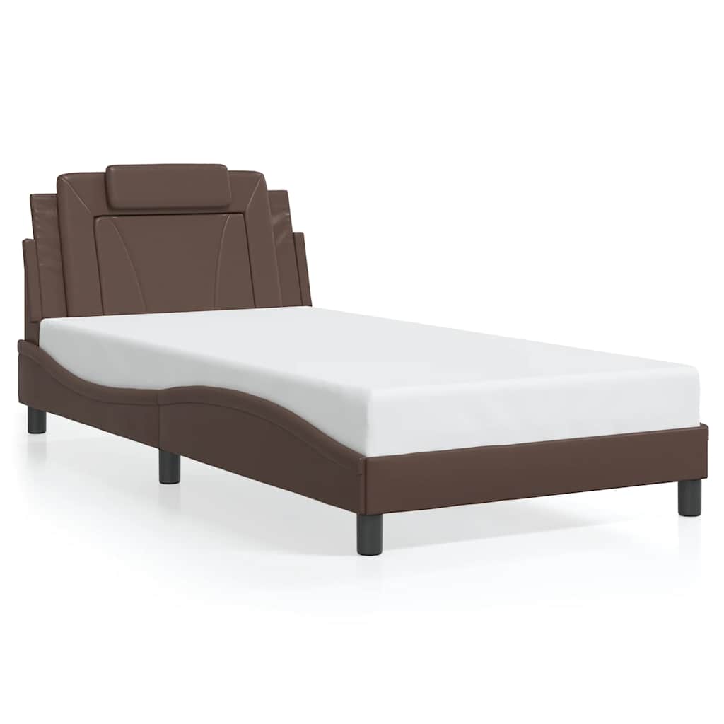 sengeramme uden madras Viana 100x200 cm kunstlæder brun