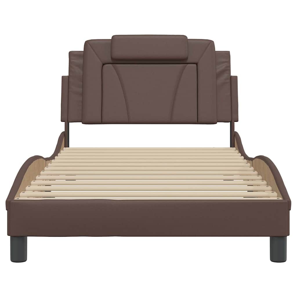sengeramme uden madras Viana 100x200 cm kunstlæder brun
