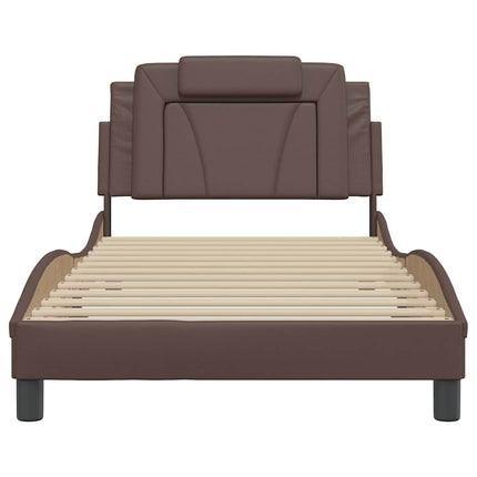 sengeramme uden madras Viana 100x200 cm kunstlæder brun