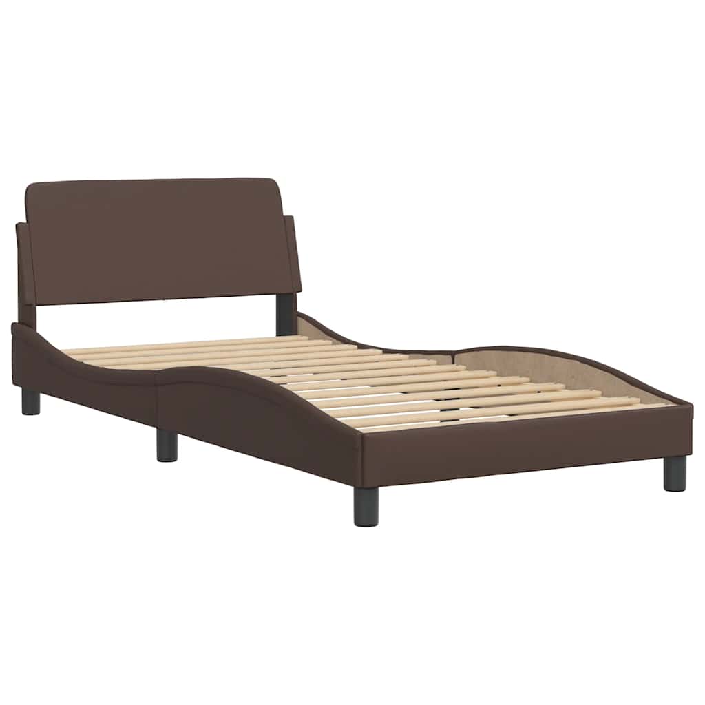 sengeramme uden madras Viana 100x200 cm kunstlæder brun