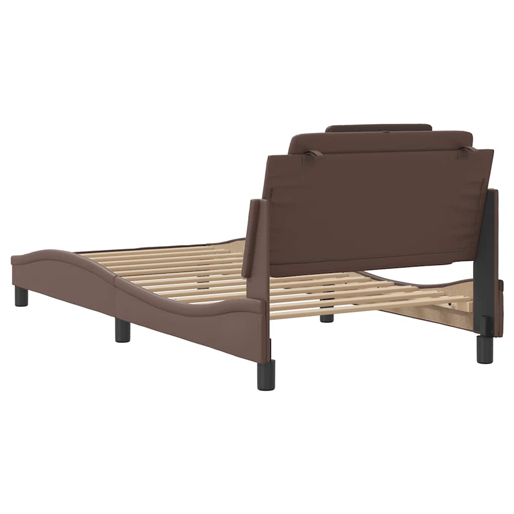 sengeramme uden madras Viana 100x200 cm kunstlæder brun
