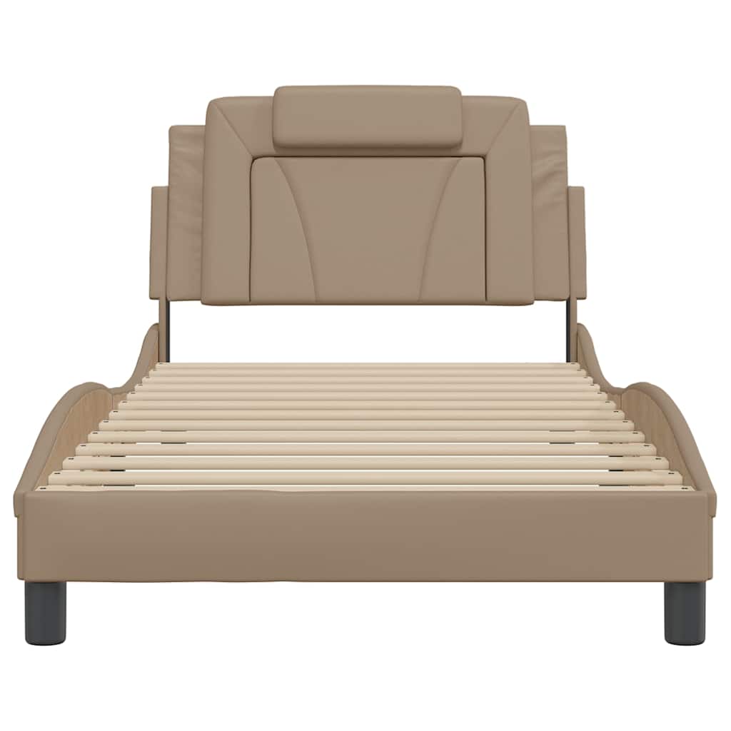 sengeramme uden madras Viana 100x200 cm kunstlæder cappuccinofarvet