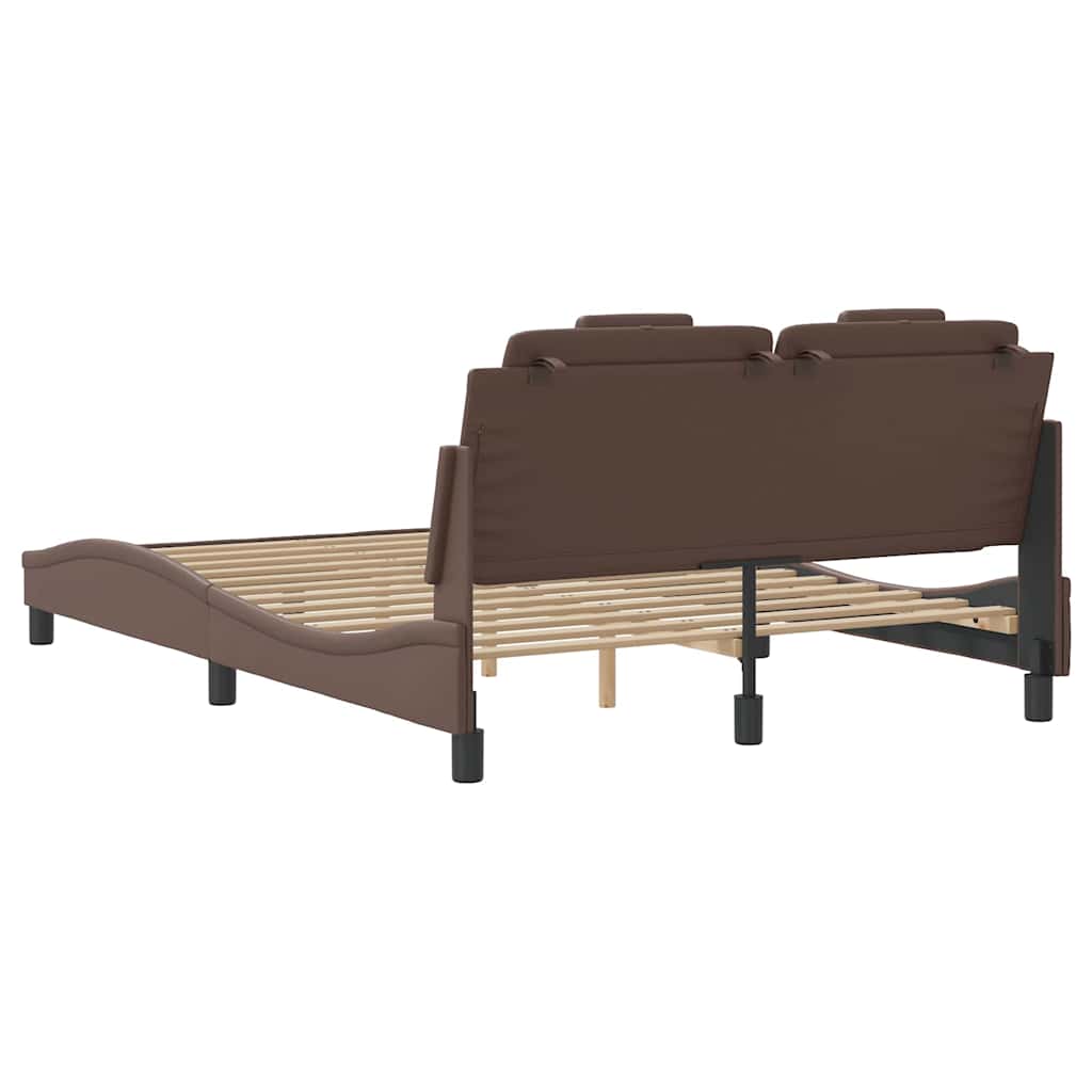 sengeramme uden madras Viana 120x200 cm kunstlæder brun
