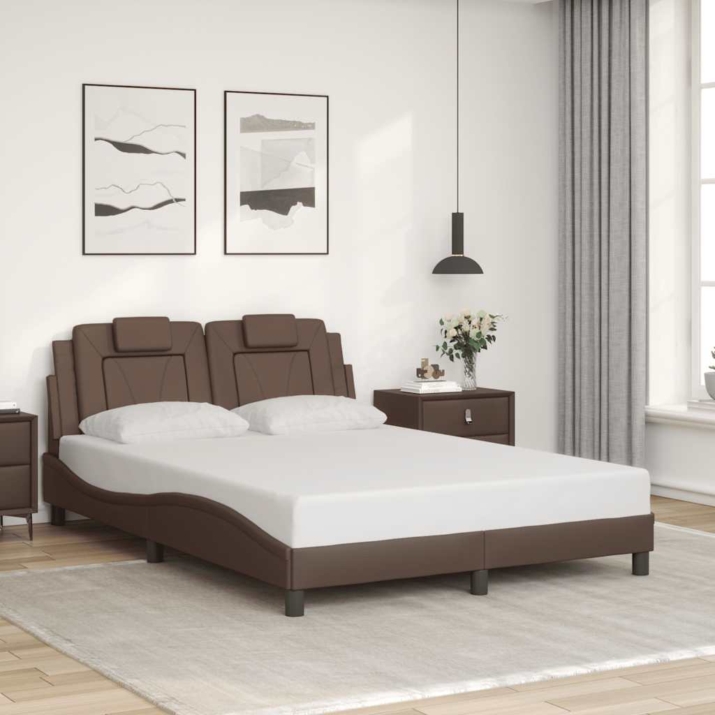 sengeramme uden madras Viana 120x200 cm kunstlæder brun