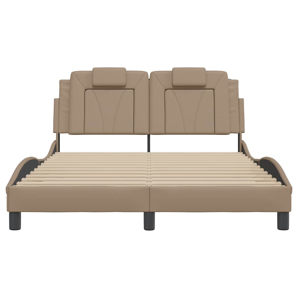 sengeramme uden madras Viana 120x200 cm kunstlæder cappuccinofarvet