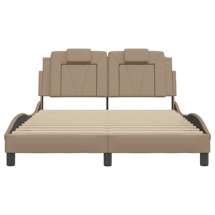 sengeramme uden madras Viana 120x200 cm kunstlæder cappuccinofarvet