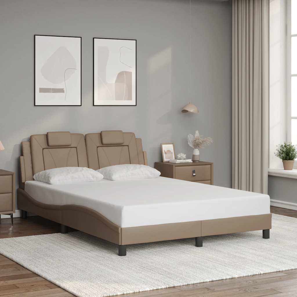 sengeramme uden madras Viana 120x200 cm kunstlæder cappuccinofarvet