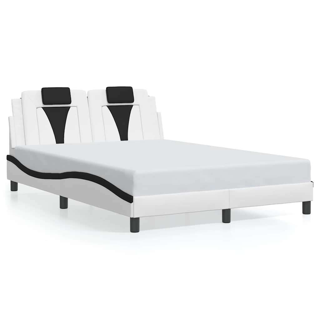 sengeramme uden madras Viana 120x200 cm kunstlæder hvid og sort
