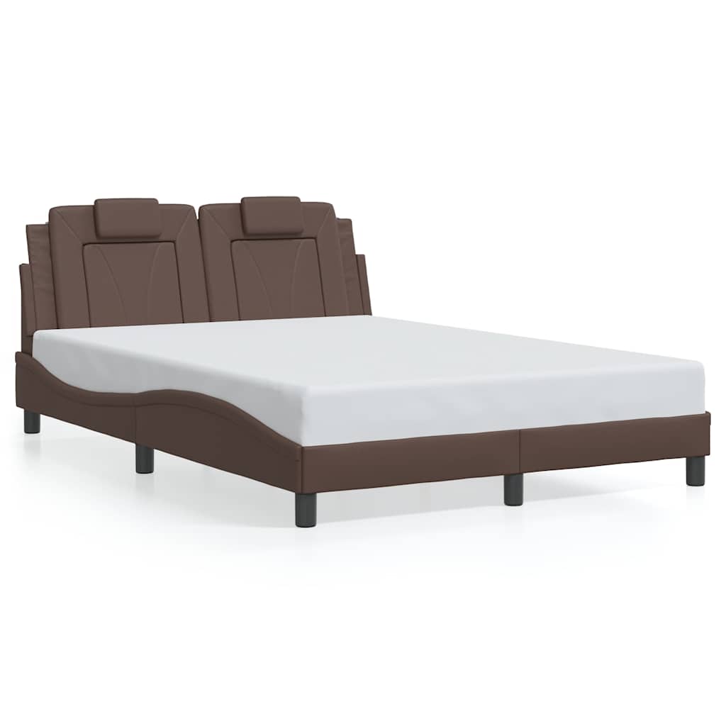 sengeramme uden madras Viana 140x190 cm kunstlæder brun