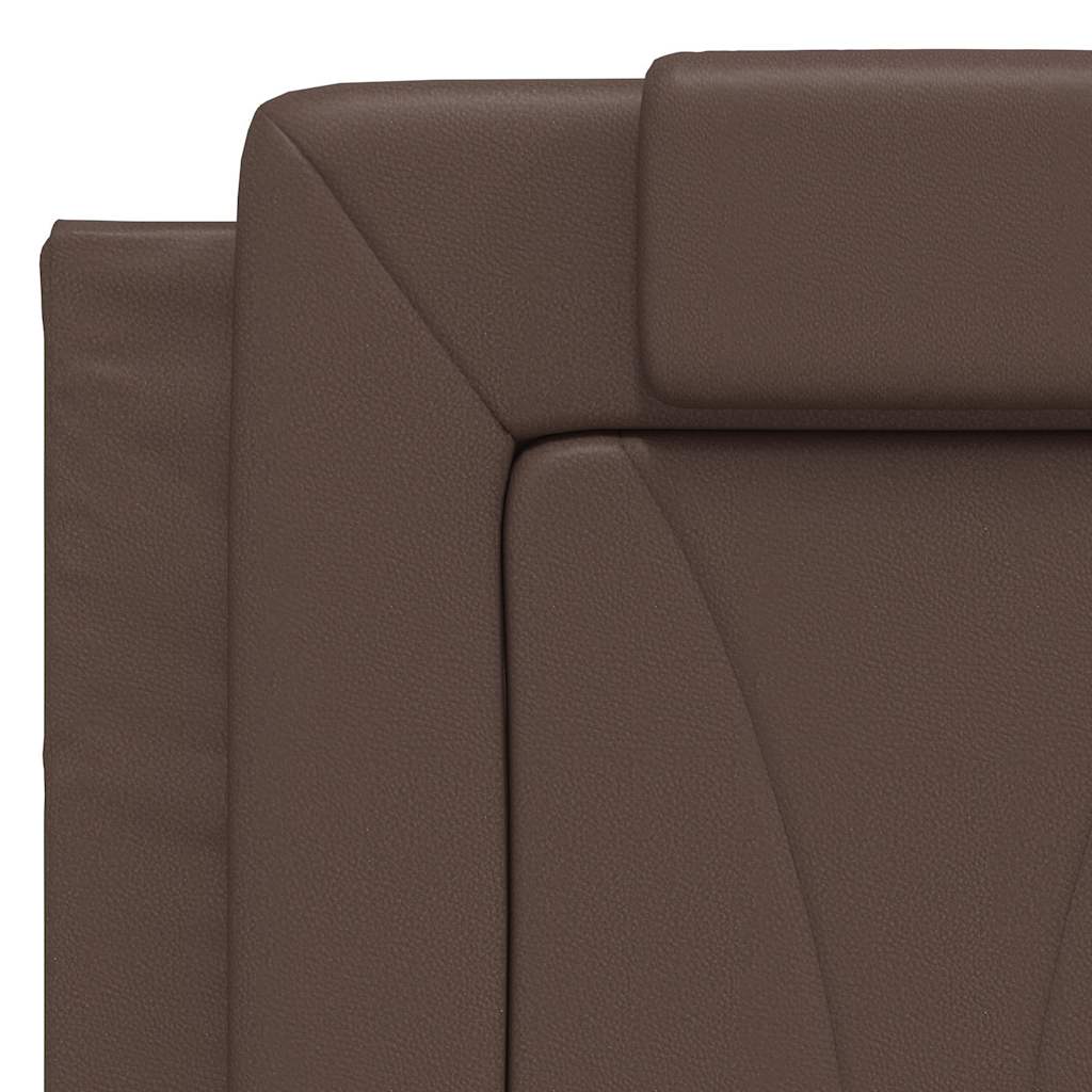 sengeramme uden madras Viana 140x190 cm kunstlæder brun