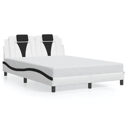 sengeramme uden madras Viana 140x190 cm kunstlæder hvid og sort