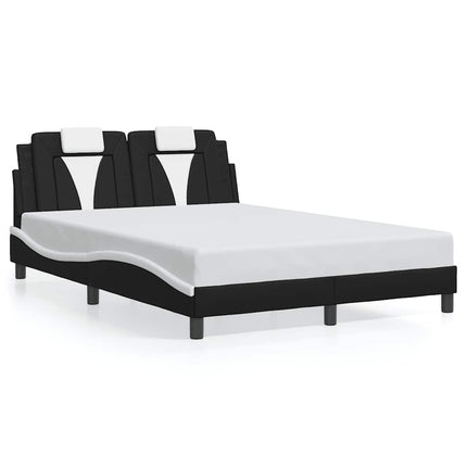 sengeramme uden madras Viana 140x200 cm kunstlæder sort og hvid