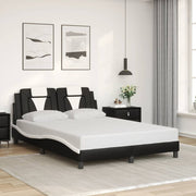 sengeramme uden madras Viana 140x200 cm kunstlæder sort og hvid
