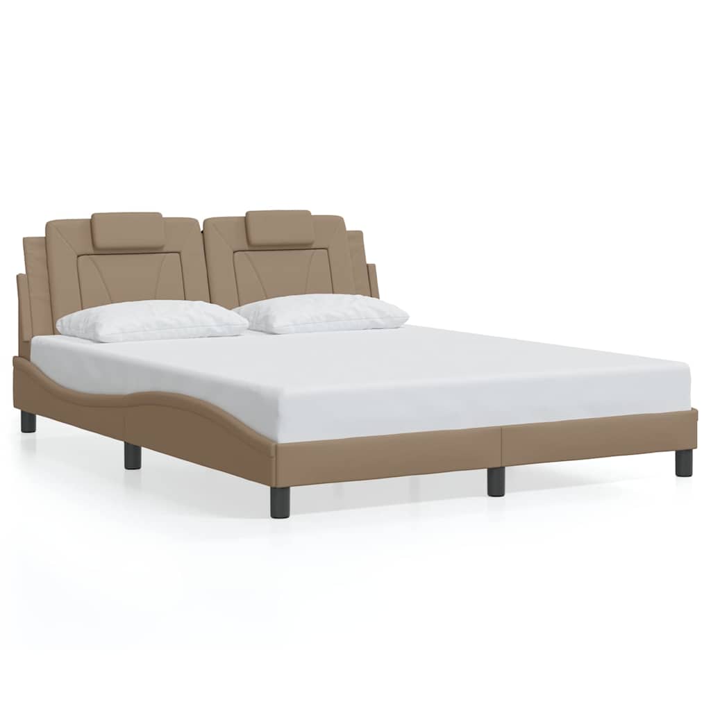 sengeramme uden madras Viana 160x200 cm kunstlæder cappuccinofarvet