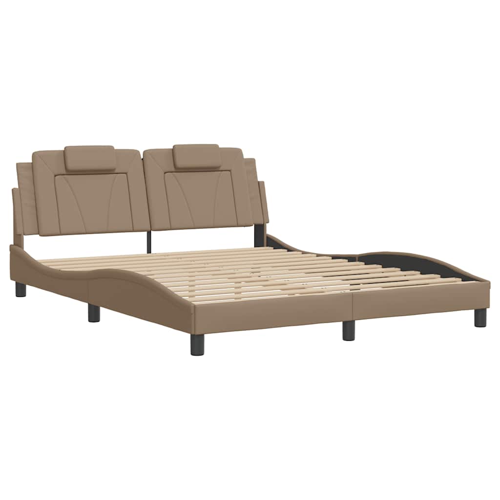 sengeramme uden madras Viana 160x200 cm kunstlæder cappuccinofarvet
