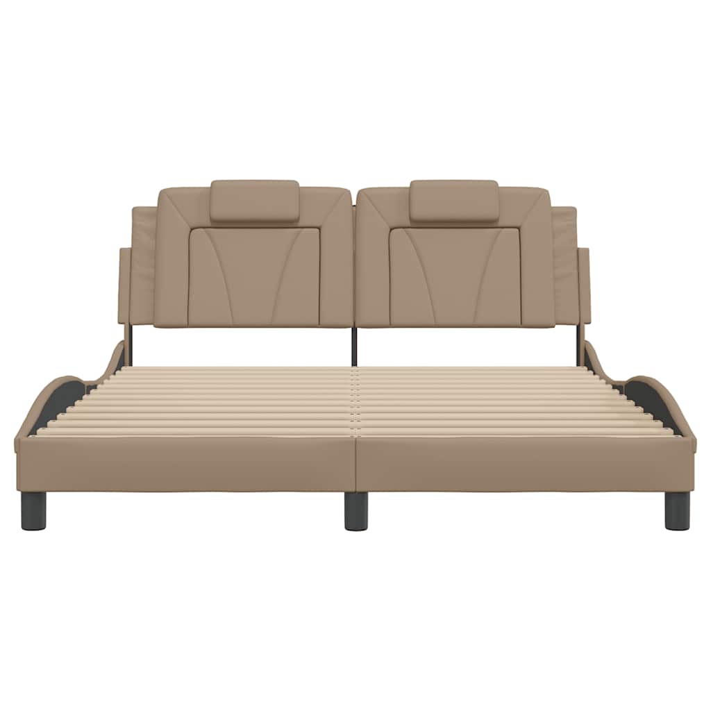sengeramme uden madras Viana 160x200 cm kunstlæder cappuccinofarvet