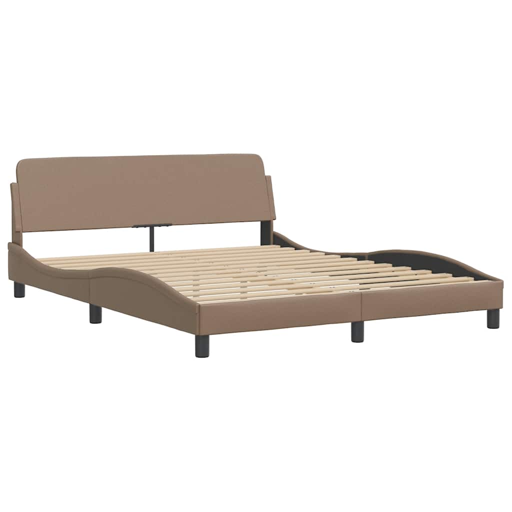 sengeramme uden madras Viana 160x200 cm kunstlæder cappuccinofarvet