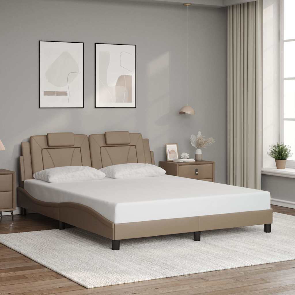 sengeramme uden madras Viana 160x200 cm kunstlæder cappuccinofarvet