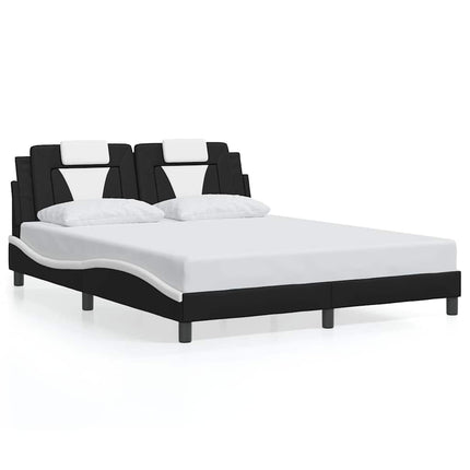 sengeramme uden madras Viana 160x200 cm kunstlæder sort og hvid