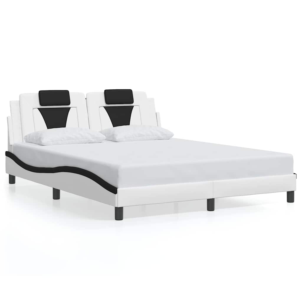 sengeramme uden madras Viana 160x200 cm kunstlæder hvid og sort