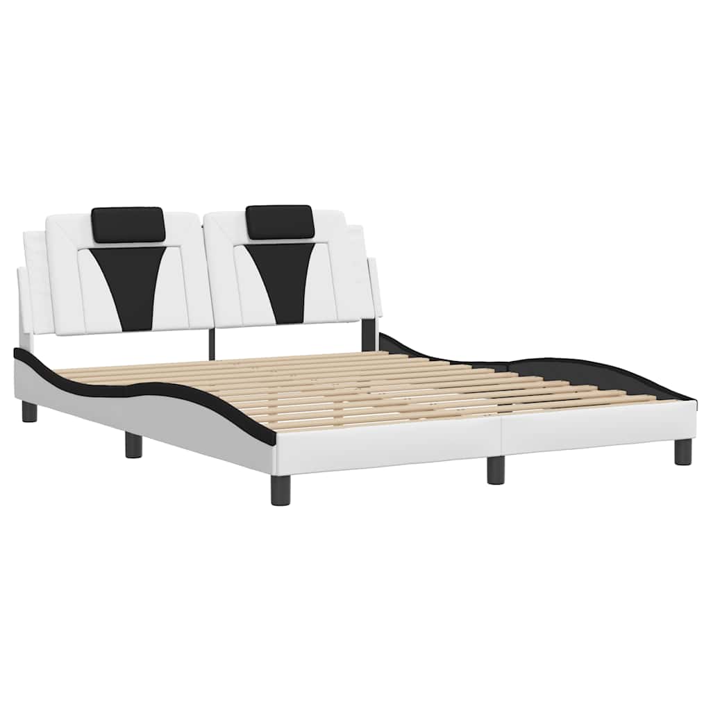 sengeramme uden madras Viana 160x200 cm kunstlæder hvid og sort
