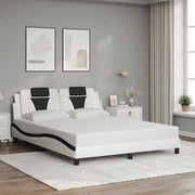 sengeramme uden madras Viana 160x200 cm kunstlæder hvid og sort
