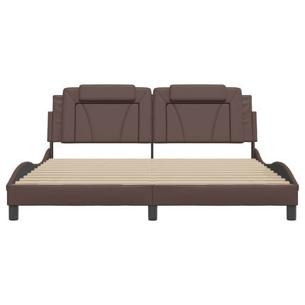 sengeramme uden madras Viana 180x200 cm kunstlæder brun