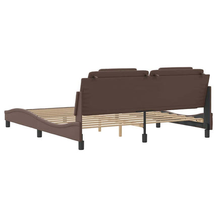 sengeramme uden madras Viana 180x200 cm kunstlæder brun