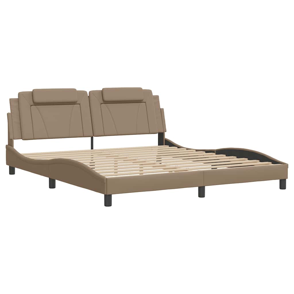sengeramme uden madras Viana 180x200 cm kunstlæder cappuccinofarvet