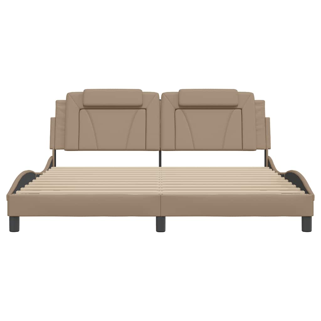sengeramme uden madras Viana 180x200 cm kunstlæder cappuccinofarvet